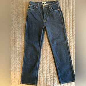 Re/Done 90’s High Rise Loose Dark Blue Denim Jeans
